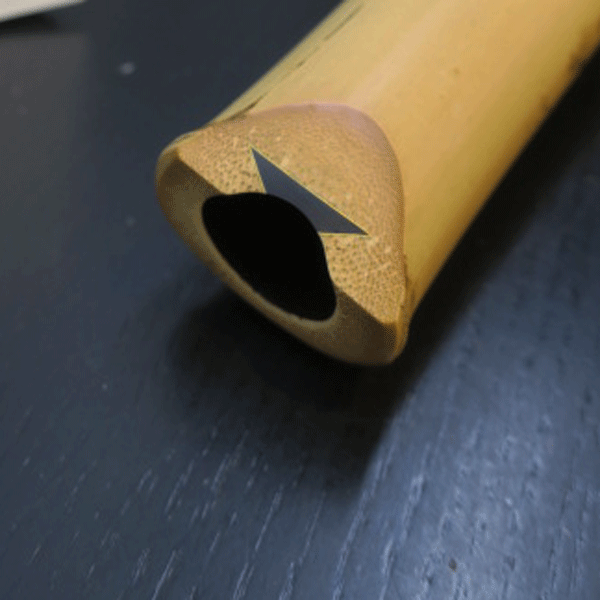 178 尺八　一尺九寸管　唄口金　央山銘ニ印 178 尺八 一尺九寸管 唄口金 央山銘ニ印